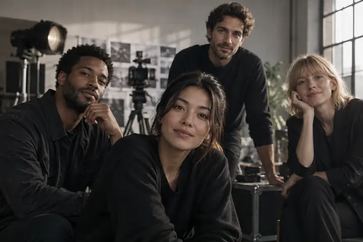 People looking into camera