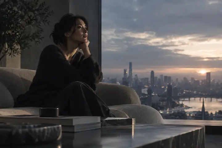 Woman in a cinematic scene