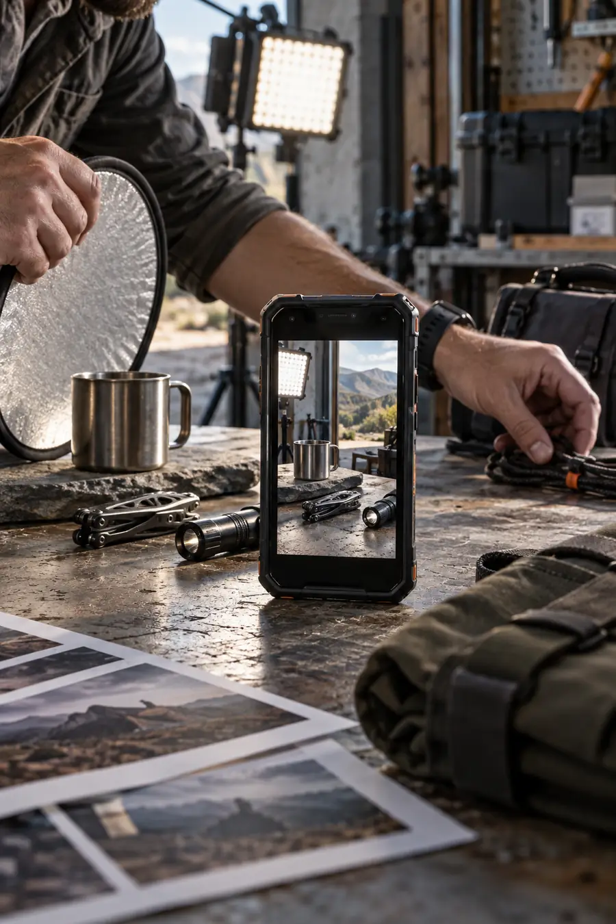 Ein Mobile-First-Arbeitsbereich für die Videoproduktion auf einem Android-Smartphone