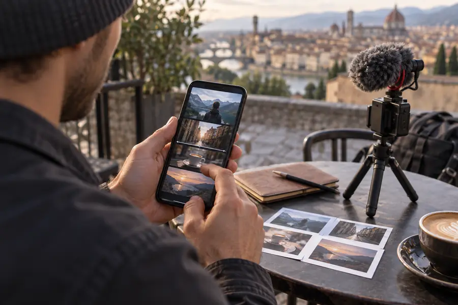 Mobile video prompt workflow on an iOS device